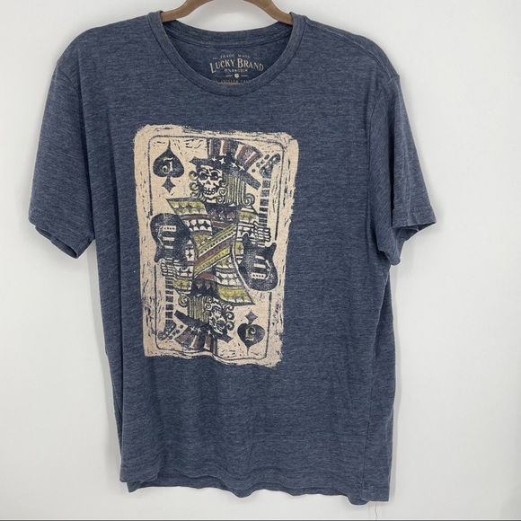Lucky Brand Other - Lucky Brand Shirt Men's Size L Short Sleeve Blue Jack of Spades